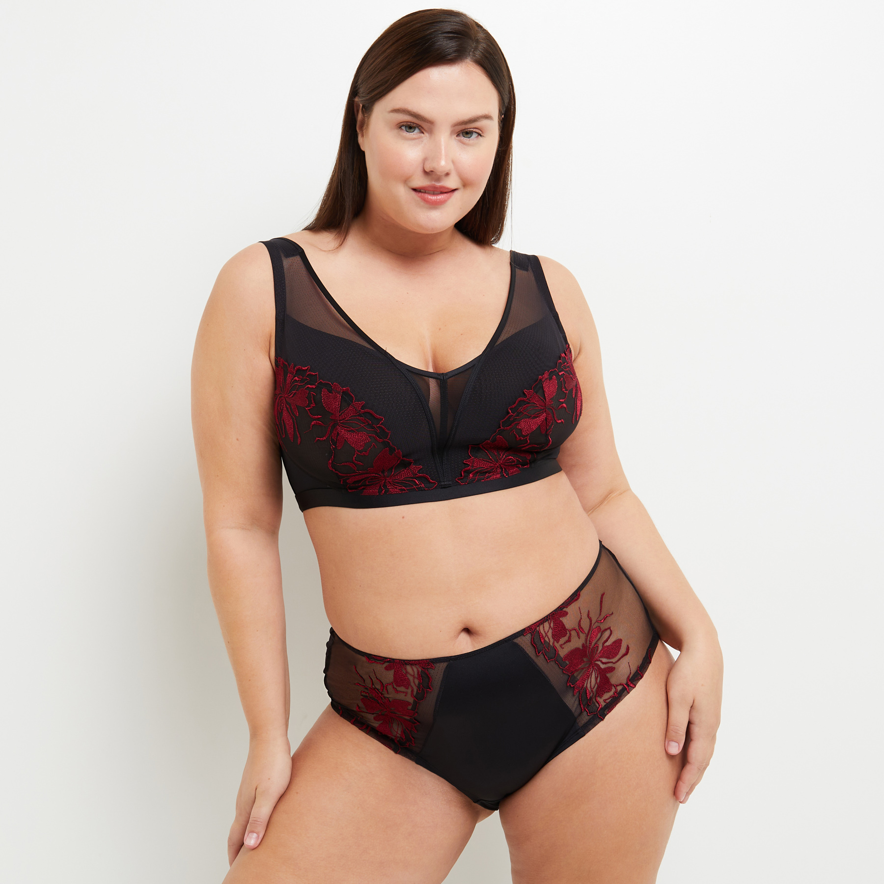 SOLDES [PROMO - 61%] Shorty femme Multico noir Tulle brode ROUGE GORGE LINGERIE