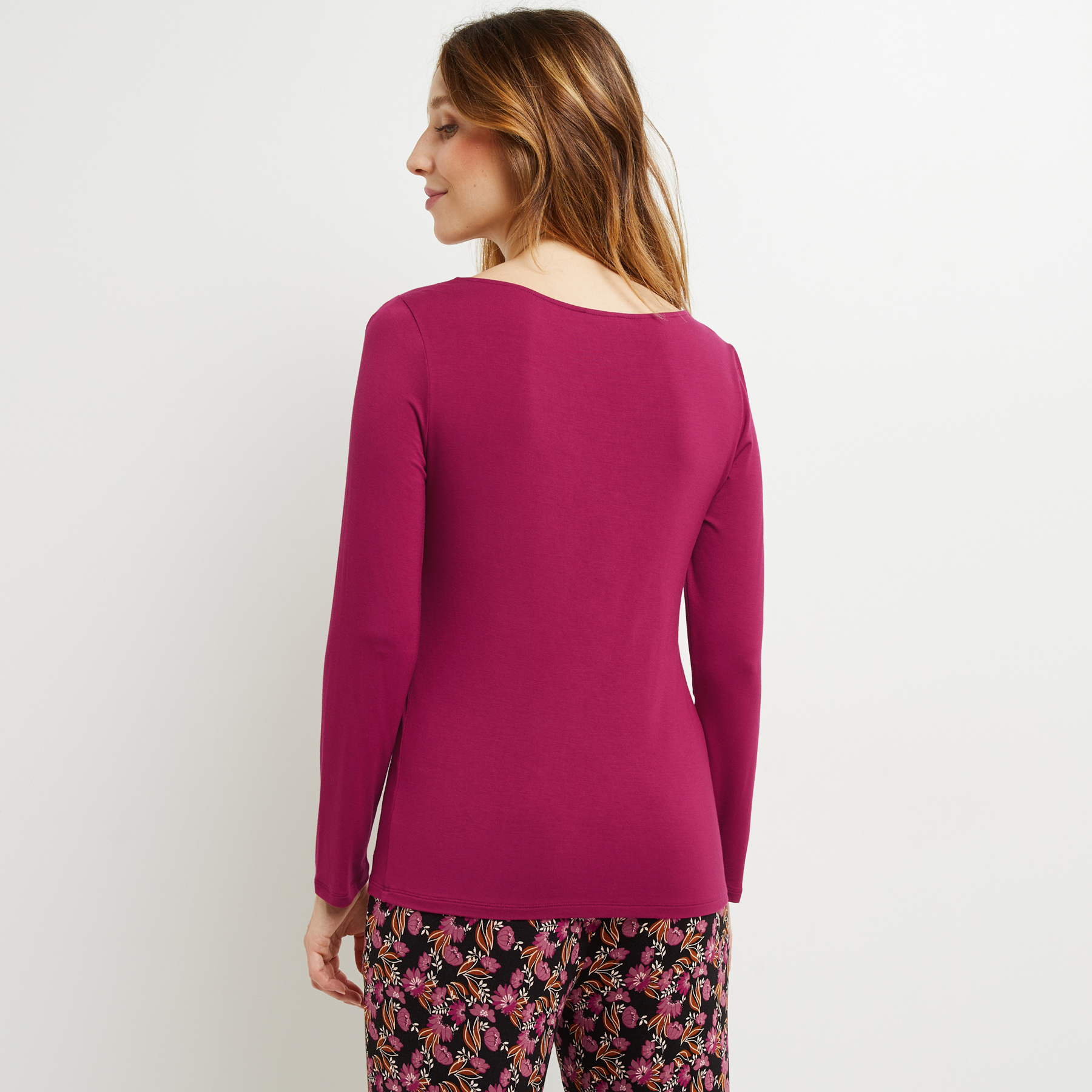 SOLDES [PROMO - 61%] tee-shirt/top/caraco femme Prune Viscose ROUGE GORGE LINGERIE