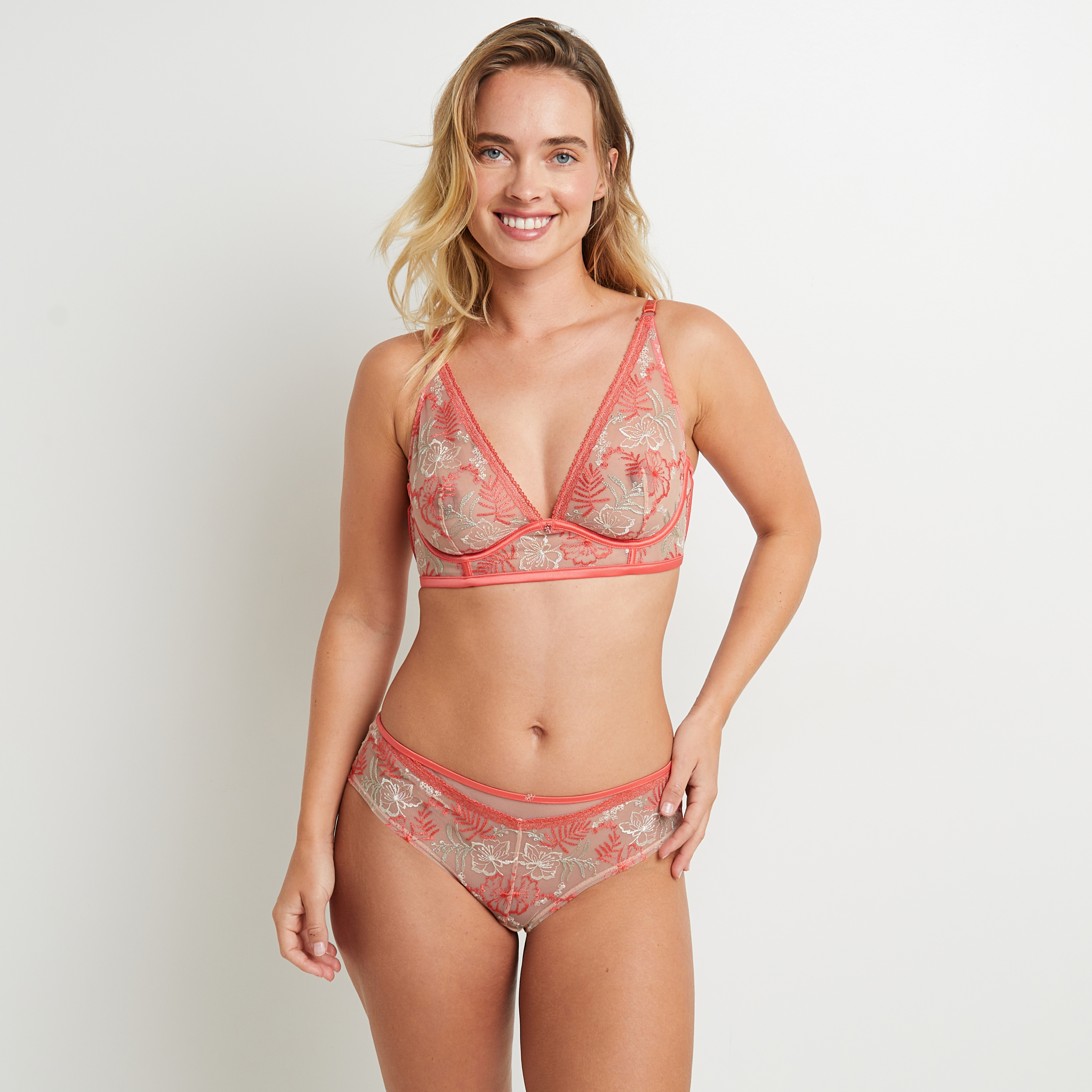 SOLDES [PROMO - 50%] Shorty femme Orange Tulle brode ROUGE GORGE LINGERIE