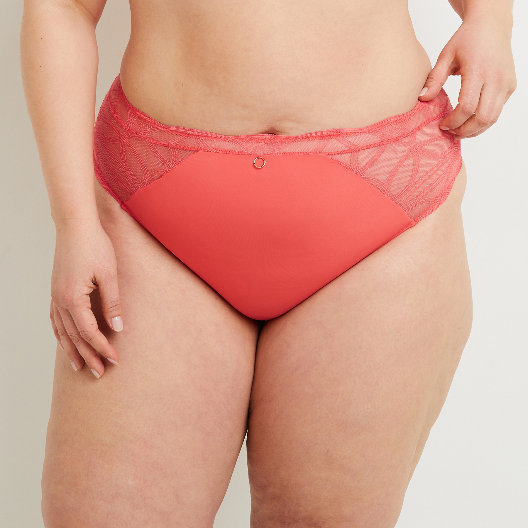 SOLDES [PROMO - 50%] Culotte haute femme Corail Dentelle ROUGE GORGE LINGERIE
