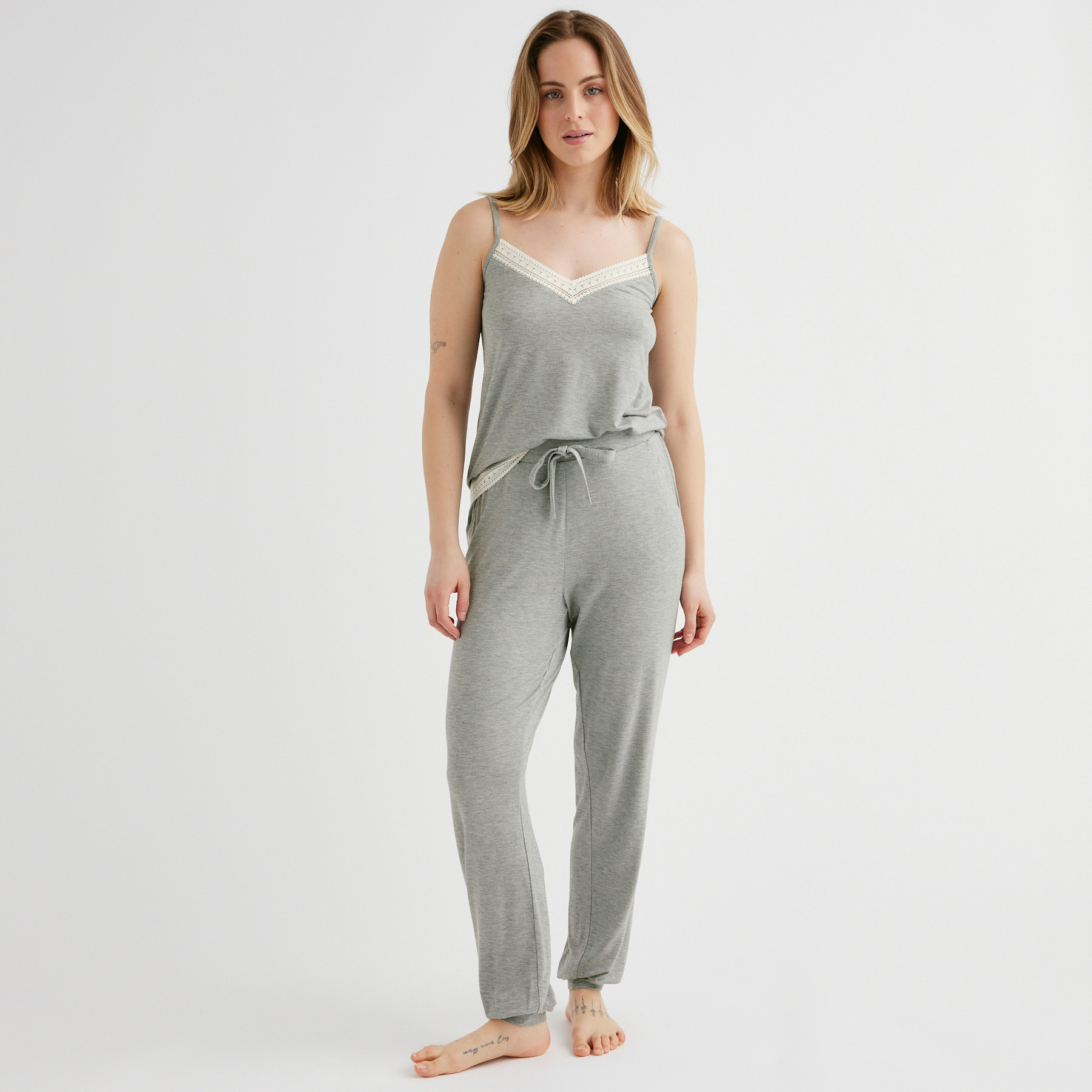 SOLDES RougeGorge Lingerie - Pantalon de pyjama - Gris - Taille 36 - Femme ROUGE GORGE LINGERIE