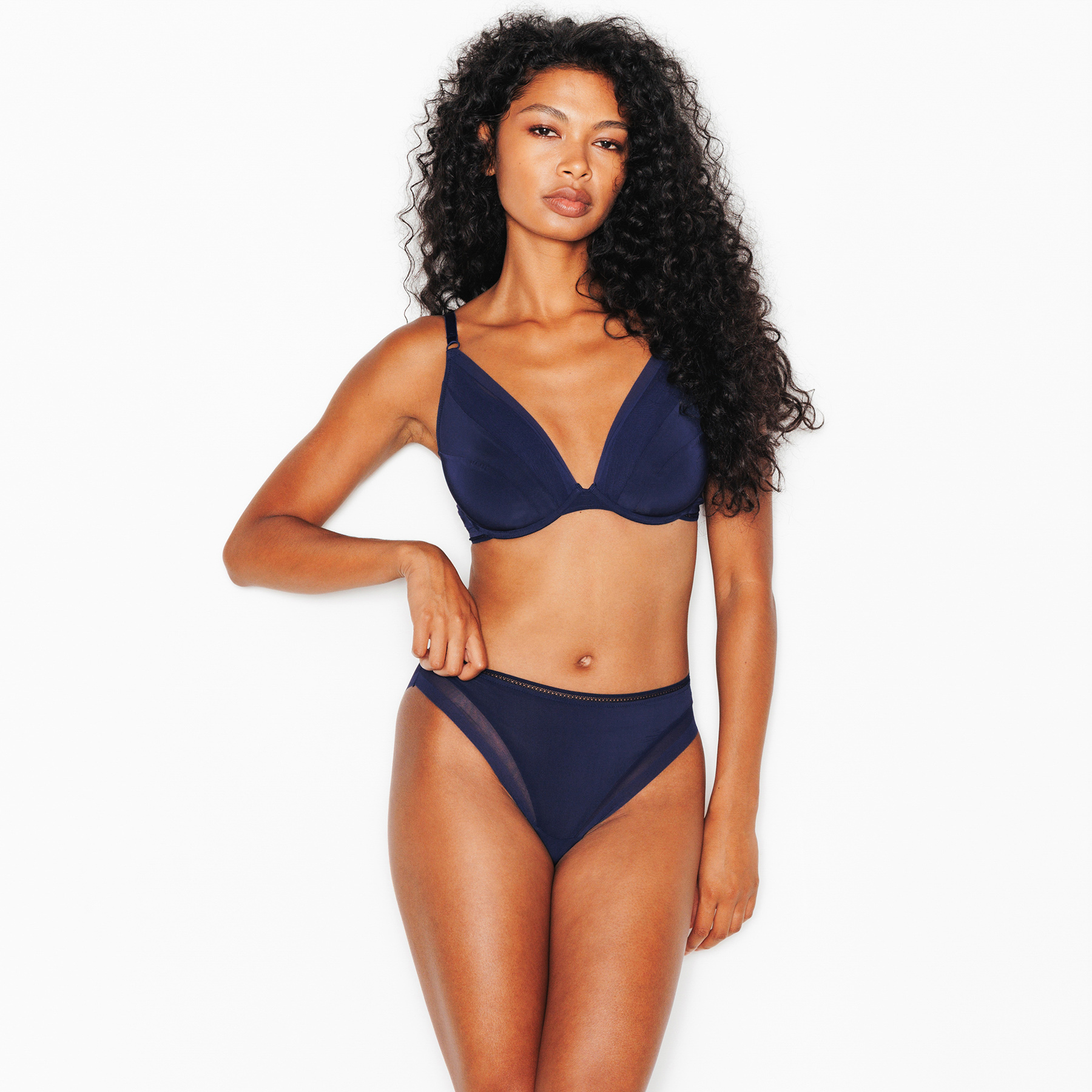 SOLDES RougeGorge Lingerie - Culotte en microfibre - Marine - Taille 36 - Femme ROUGE GORGE LINGERIE