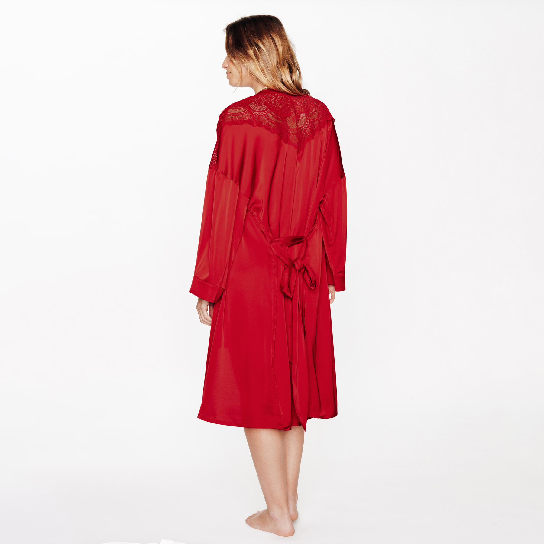 SOLDES RougeGorge Lingerie - Kimono en satin - Rouge - Taille 38 - Femme ROUGE GORGE LINGERIE