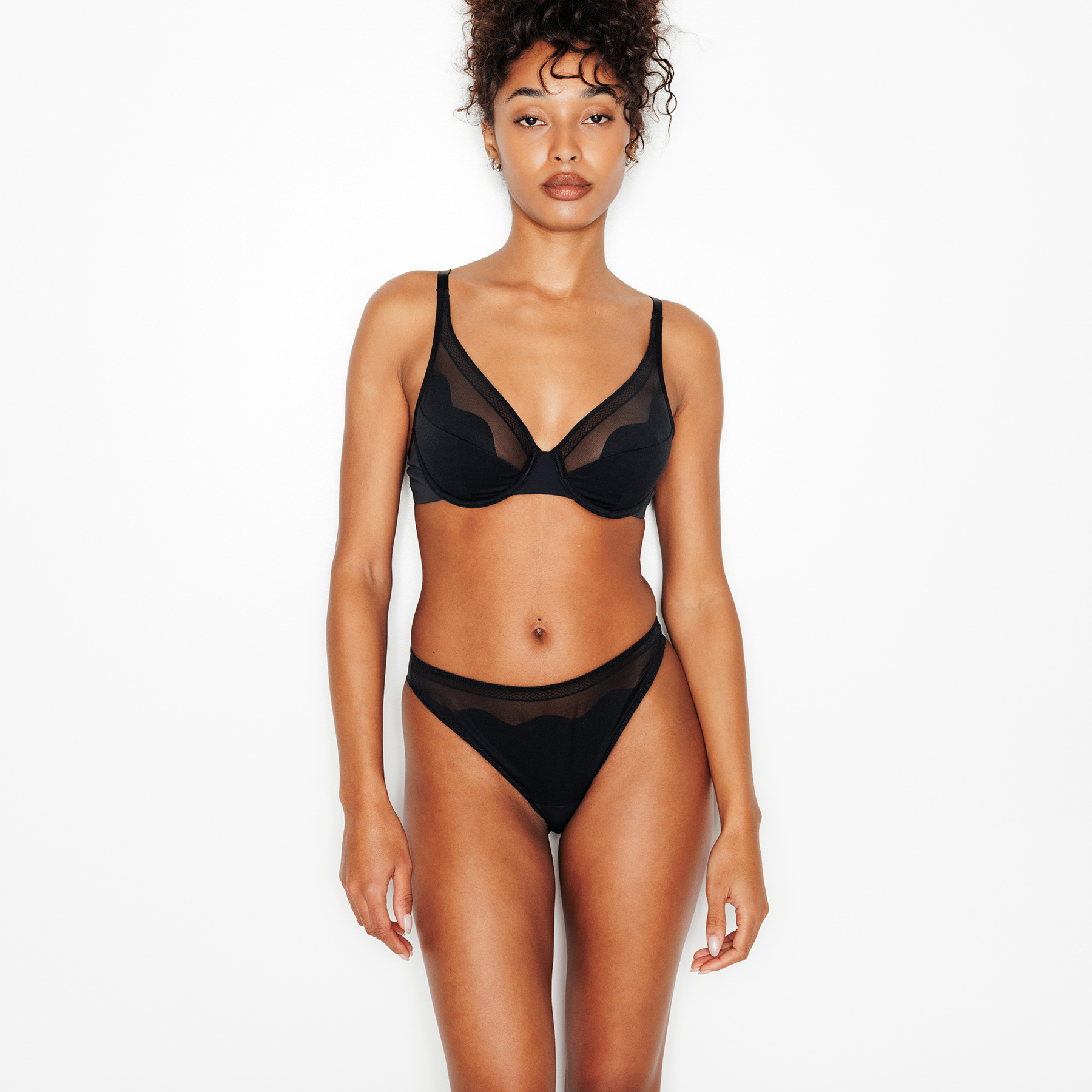 SOLDES RougeGorge Lingerie - Tanga en microfibre - Noir - Taille 34 - Femme ROUGE GORGE LINGERIE