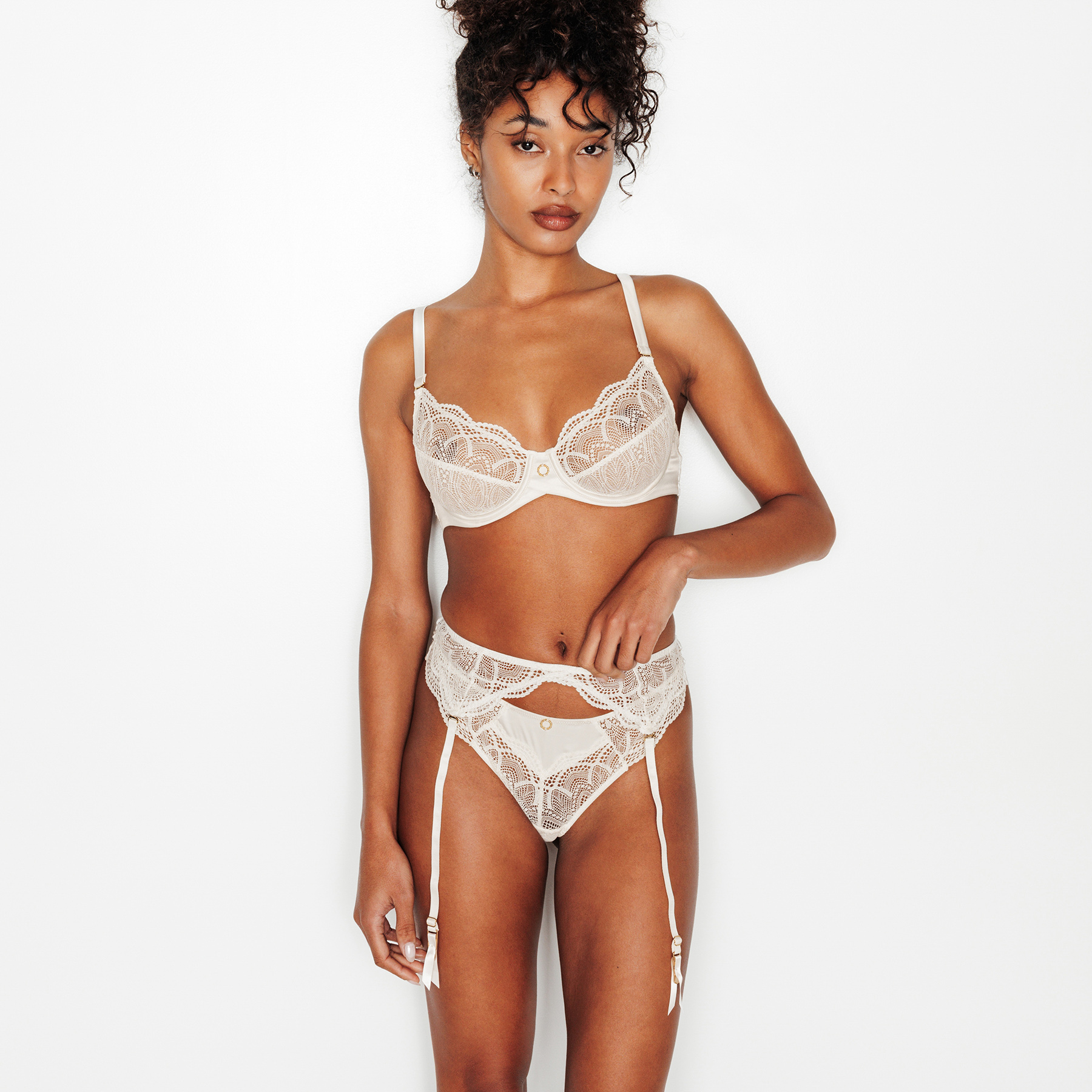 SOLDES RougeGorge Lingerie - Porte jarretelles en dentelle - Blanc - Taille 38 - Femme ROUGE GORGE LINGERIE