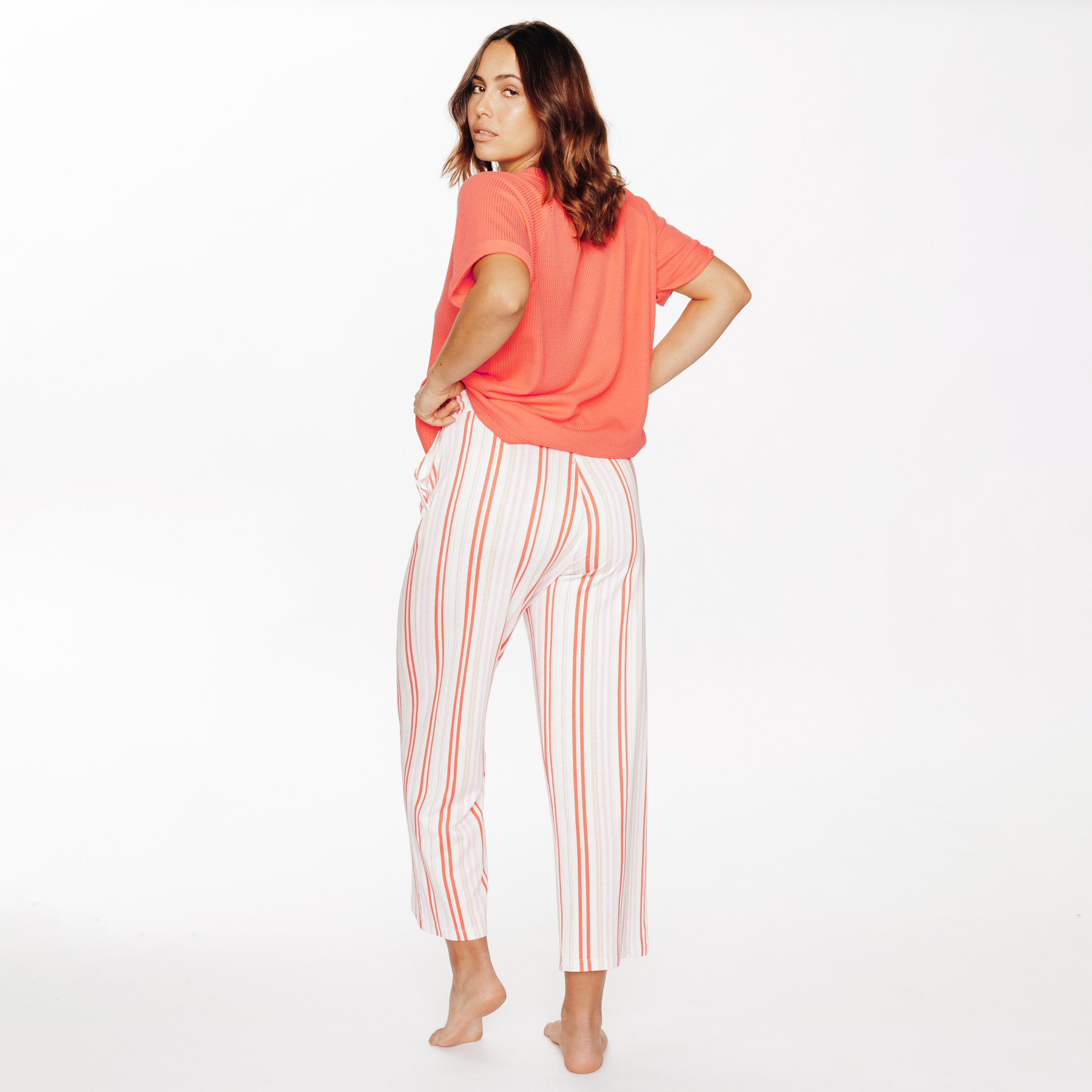 SOLDES RougeGorge Lingerie - Pantacourt en coton - Multico orange - Taille 36 - Femme ROUGE GORGE LINGERIE