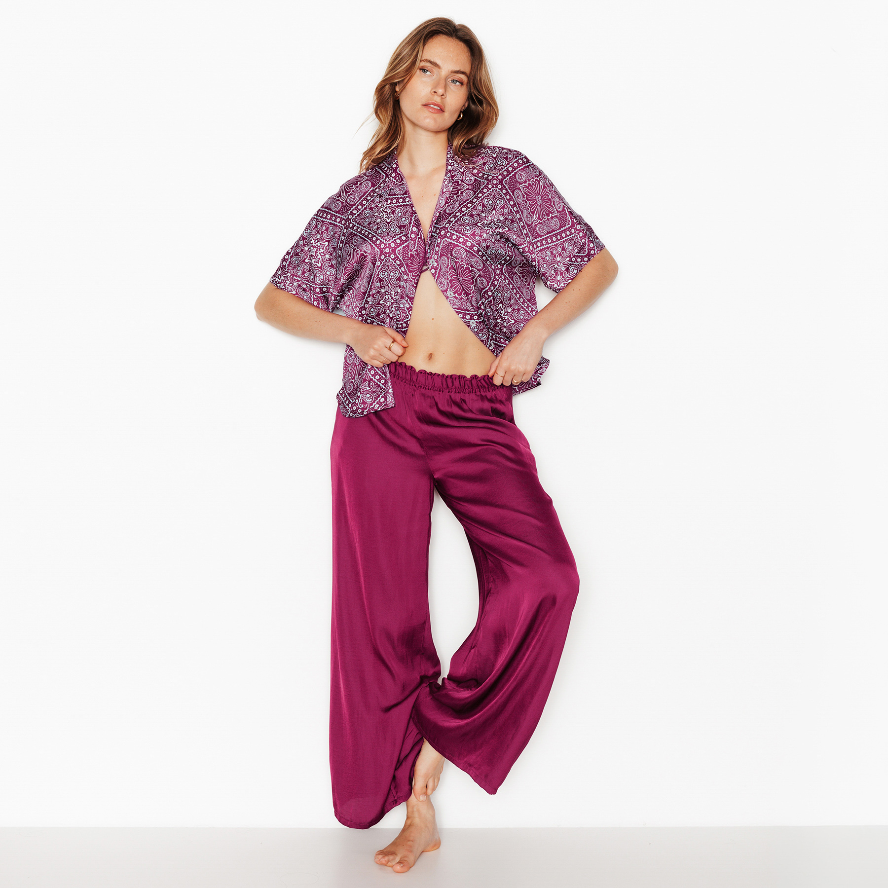 RougeGorge Lingerie - Pantalon en satin - Rose - Taille 40 - Femme