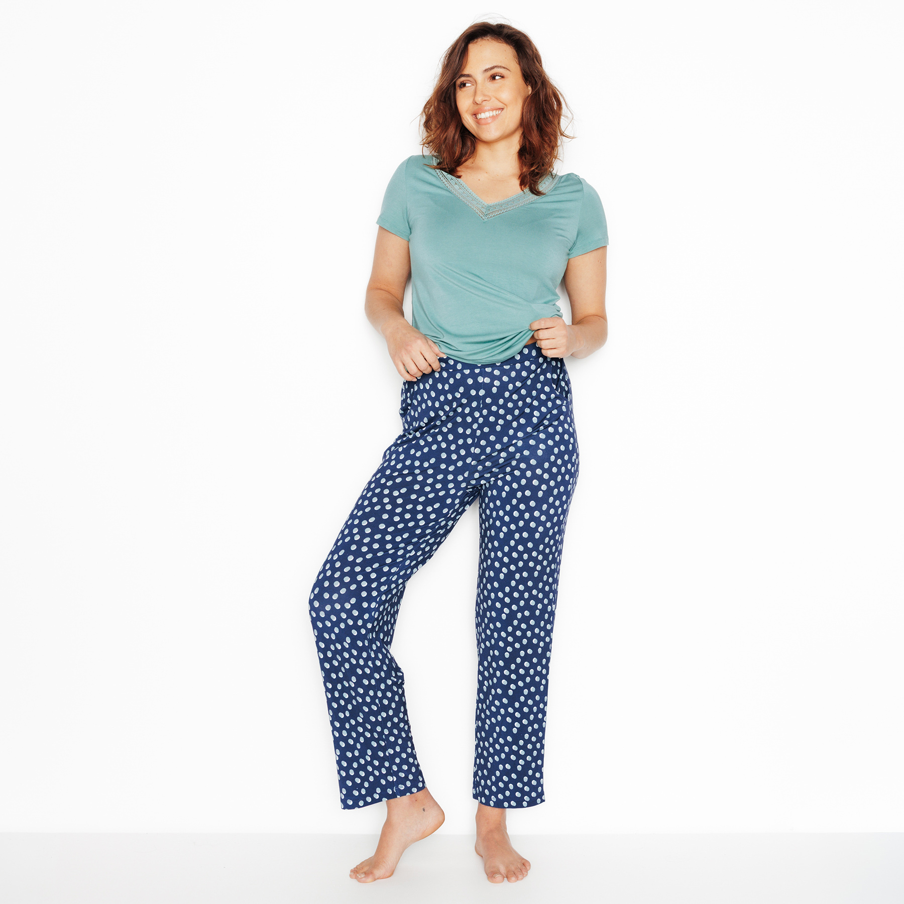 SOLDES RougeGorge Lingerie - Pantalon de pyjama - Multico bleu - Taille 36 - Femme ROUGE GORGE LINGERIE