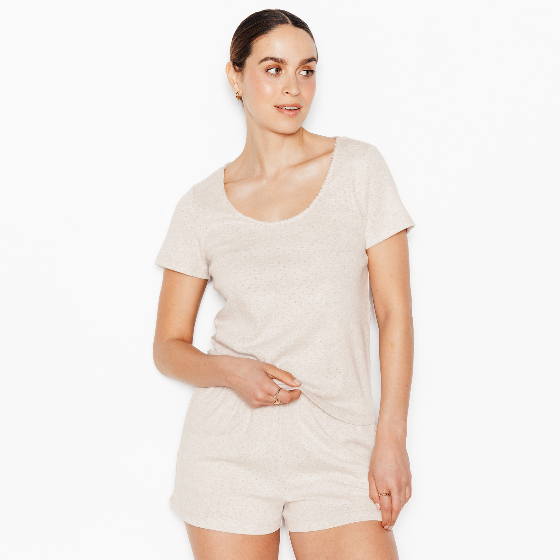 RougeGorge Lingerie - Tee-shirt manches courtes en coton - Beige - Taille 40 - Femme