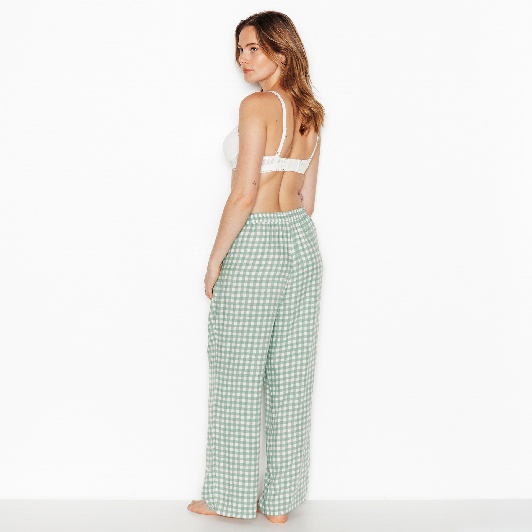 RougeGorge Lingerie - Pantalon de pyjama 7/8ème - Multico vert - Taille 38 - Femme