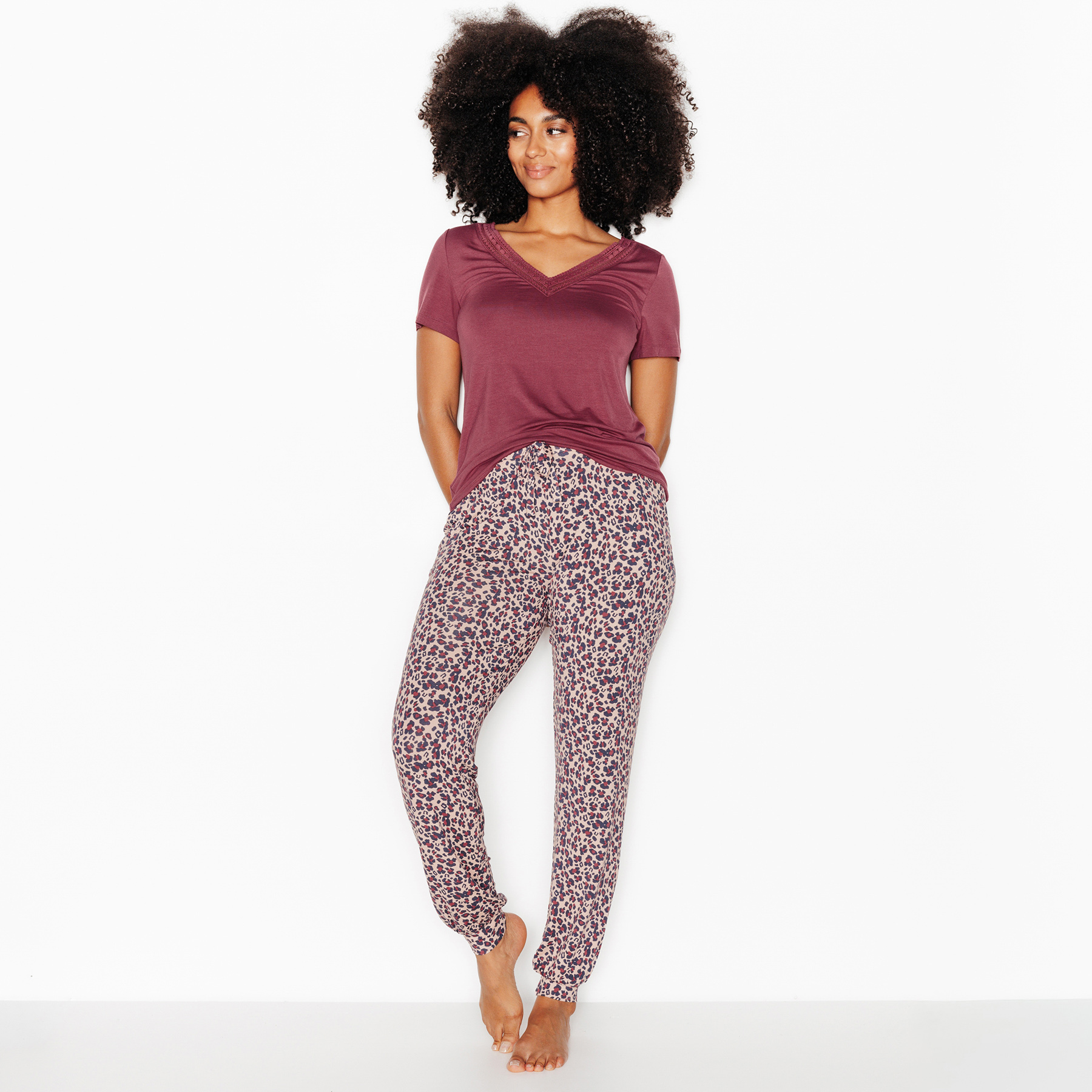 RougeGorge Lingerie - Pantalon de pyjama - Multico rose - Taille 38 - Femme