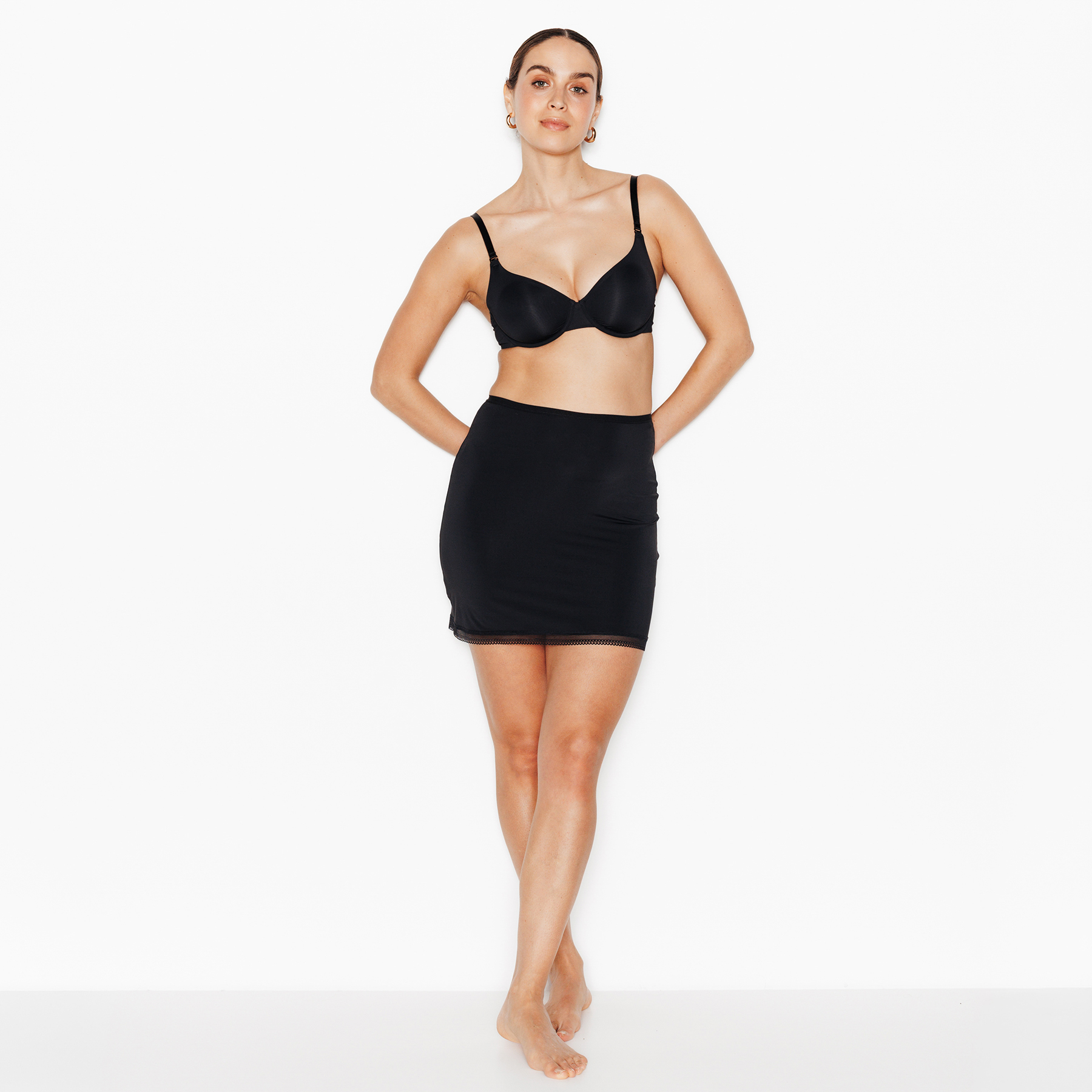 SOLDES [PROMO - 61%] jupon/fond de robe femme Noir Microfibre ROUGE GORGE LINGERIE