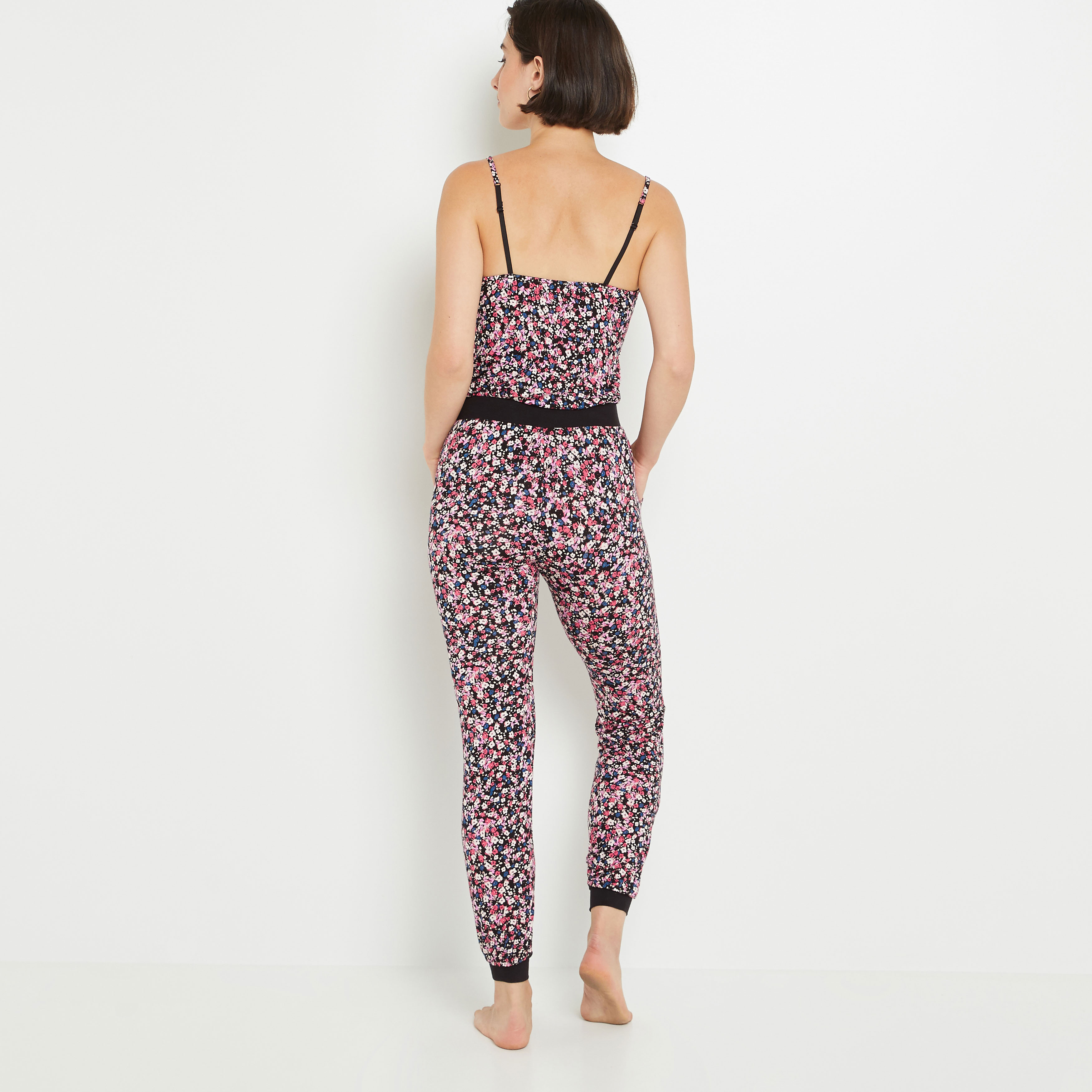 SOLDES [PROMO - 68%] short/pantalon femme Noir/rose Viscose ROUGE GORGE LINGERIE