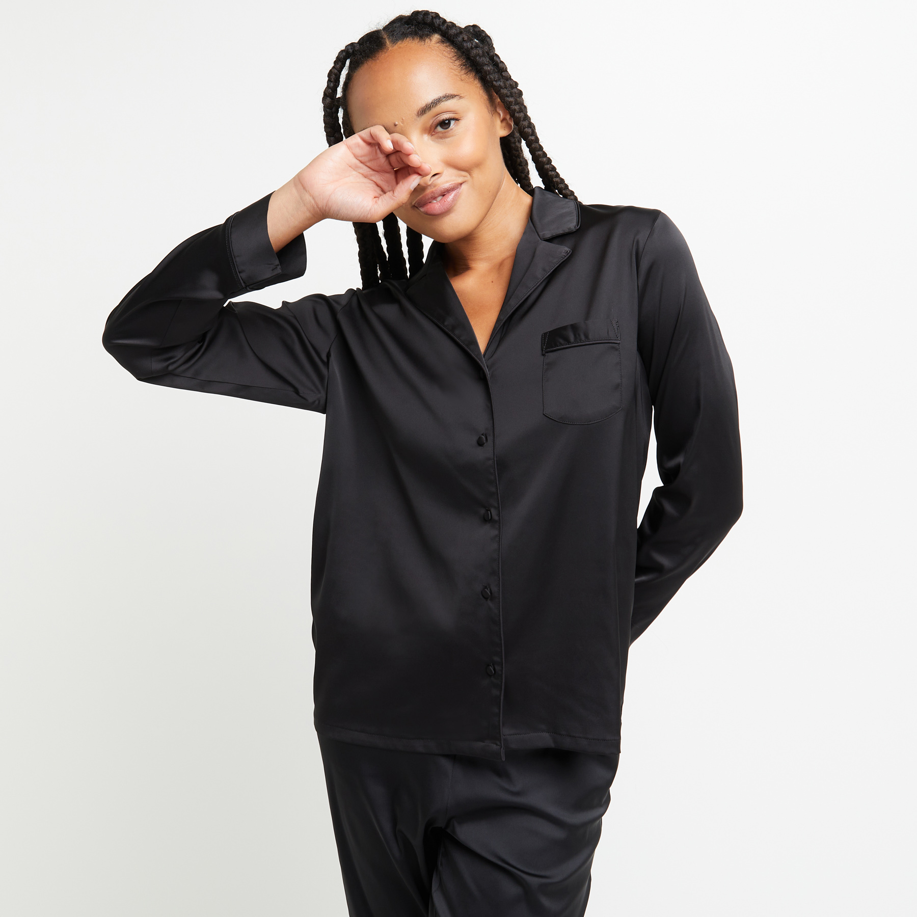 SOLDES [PROMO - 67%] tee-shirt/top/caraco femme Noir Satin ROUGE GORGE LINGERIE