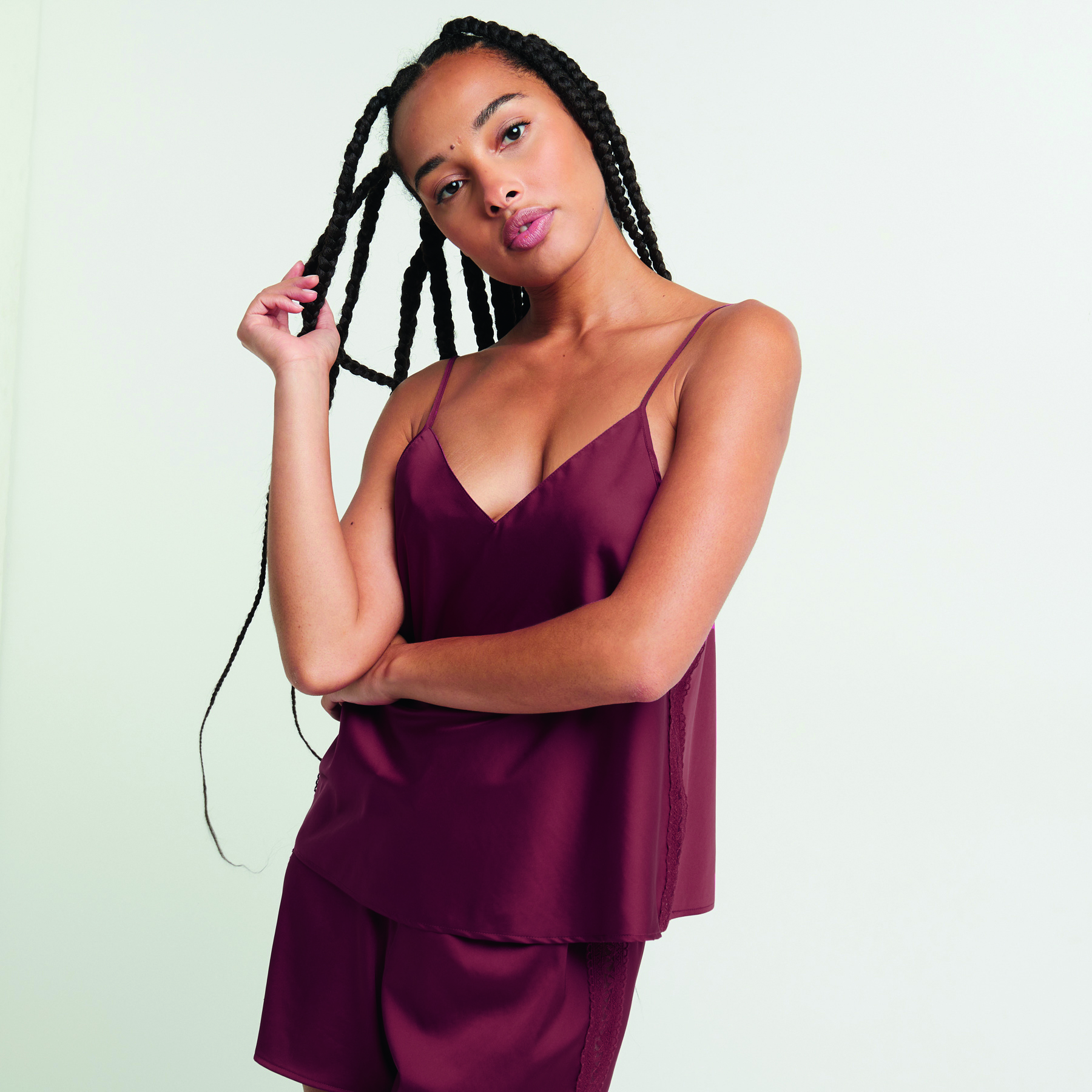 SOLDES [PROMO - 61%] tee-shirt/top/caraco femme Rouge Satin ROUGE GORGE LINGERIE