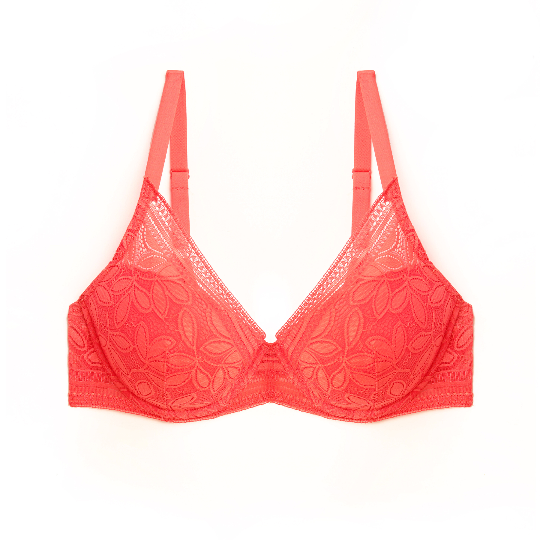 Soutien-gorge ampliforme Grande Taille Femme Corail Dentelle